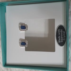 SWAROVSKI Crystal Blue Sparkly Earrings - New in Box!